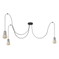 Lühter TUBE 3xE27/10W/230V ämblik must/läikiv kroom