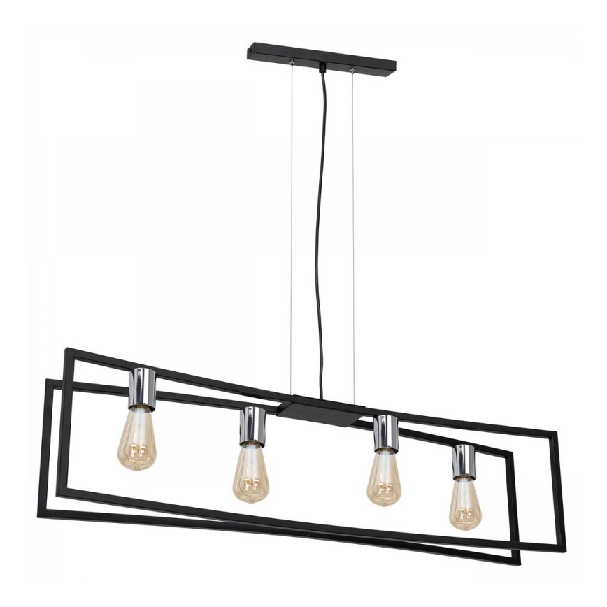 Lühter TUNJA 4xE27/60W/230V must/läikiv kroom