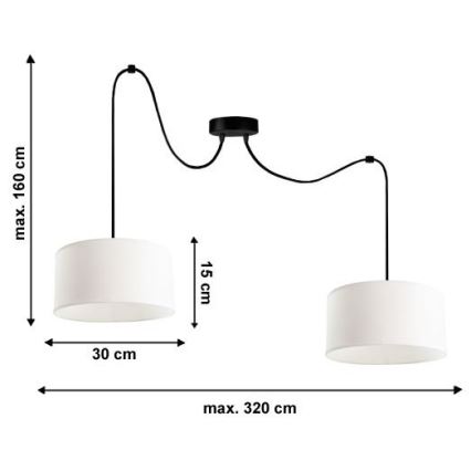 Lühter TUZ 2xE27/60W/230V ämblik