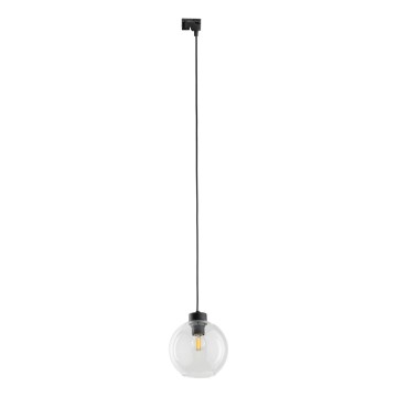Lühter ühefaasilise rööbassüsteemi jaoks CUBUS 1xE27/15W/230V must/läbipaistev
