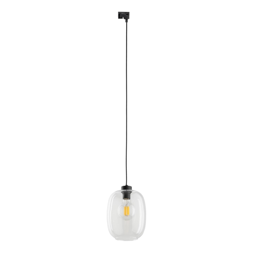 Lühter ühefaasilise rööbassüsteemi jaoks ELIO 1xE27/15W/230V must/läbipaistev