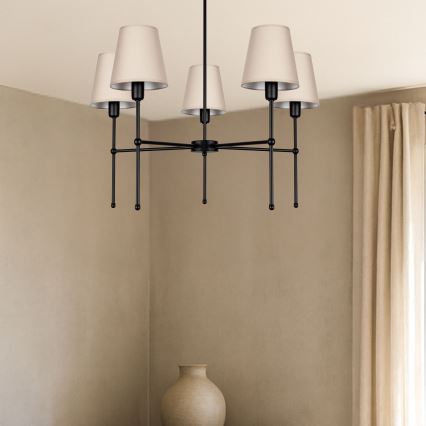 Lühter varrega MADELA 5xE14/40W/230V beež/must