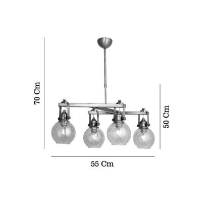 Lühter varrega POLINO 4xE27/40W/230V pronksviimistlusega