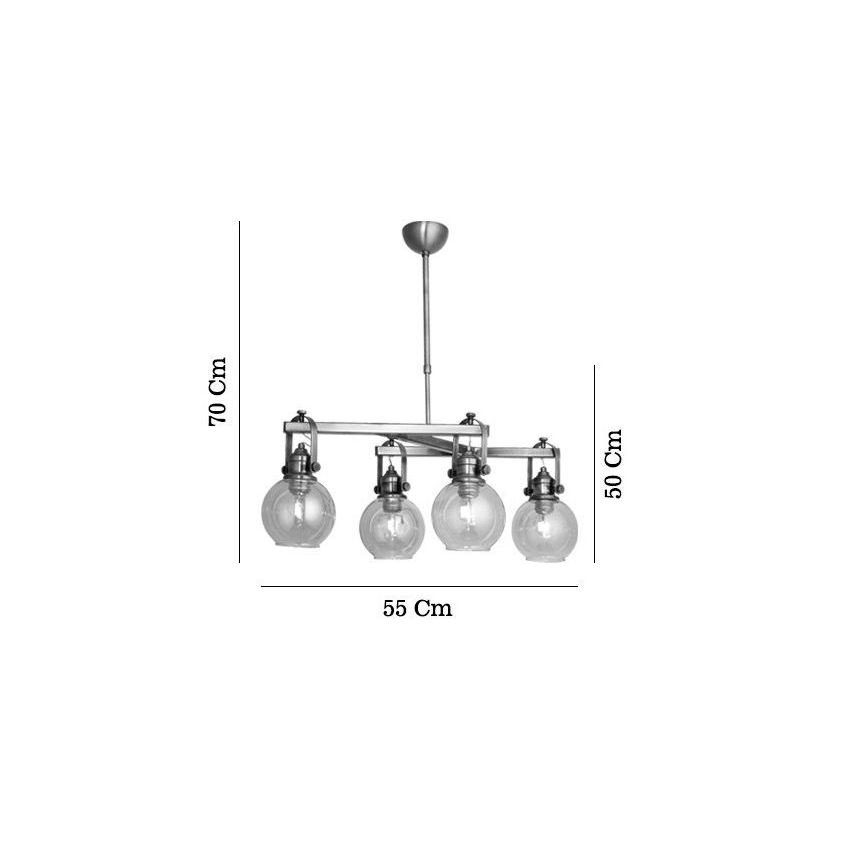 Lühter varrega POLINO 4xE27/40W/230V pronksviimistlusega