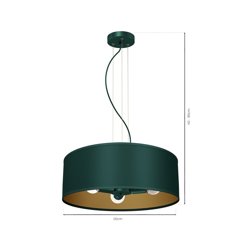 Lühter VERDE 3xE27/60W/230V roheline