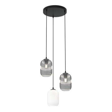 Lühter VERDI 3xE27/15W/230V d. 30 cm must/hall/valge