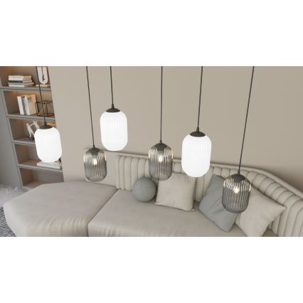 Lühter VERDI 3xE27/15W/230V d. 30 cm must/hall/valge