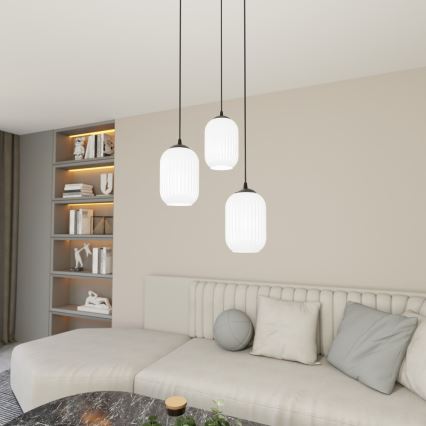 Lühter VERDI 3xE27/15W/230V d. 30 cm must/valge