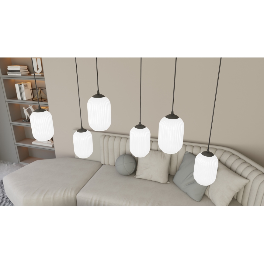 Lühter VERDI 3xE27/15W/230V d. 30 cm must/valge