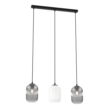 Lühter VERDI 3xE27/15W/230V must/hall/valge