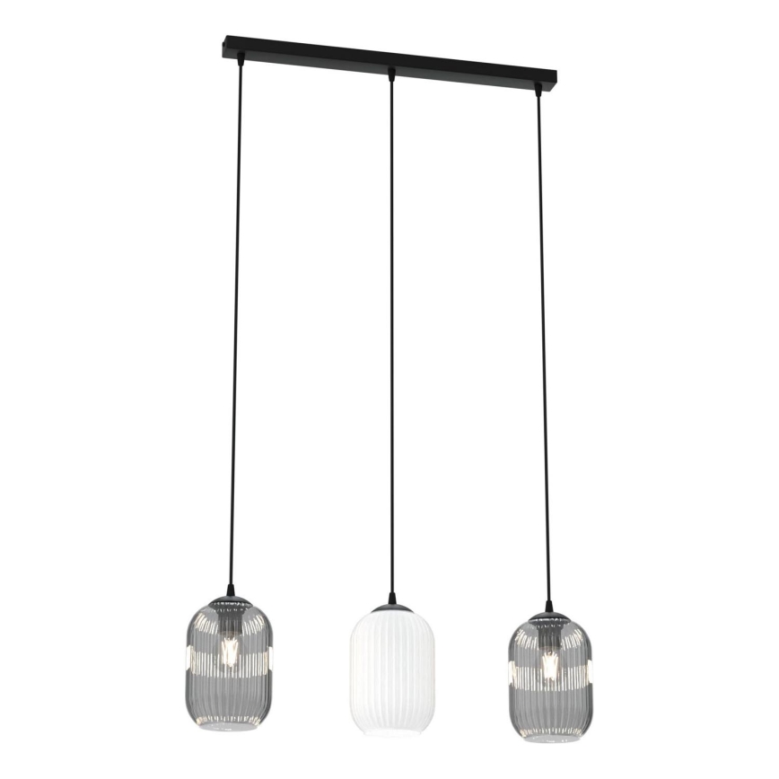 Lühter VERDI 3xE27/15W/230V must/hall/valge