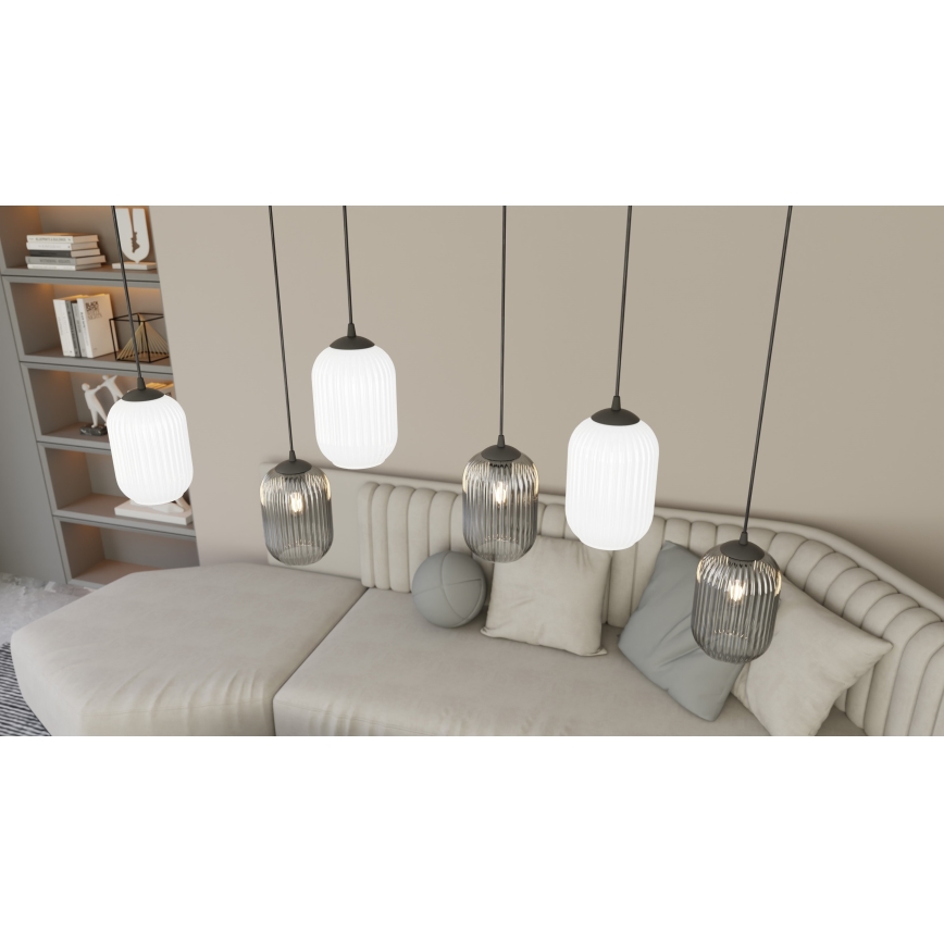 Lühter VERDI 3xE27/15W/230V must/hall/valge