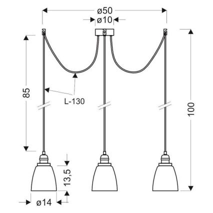 Lühter VOICE 4xE27/40W/230V ämblik