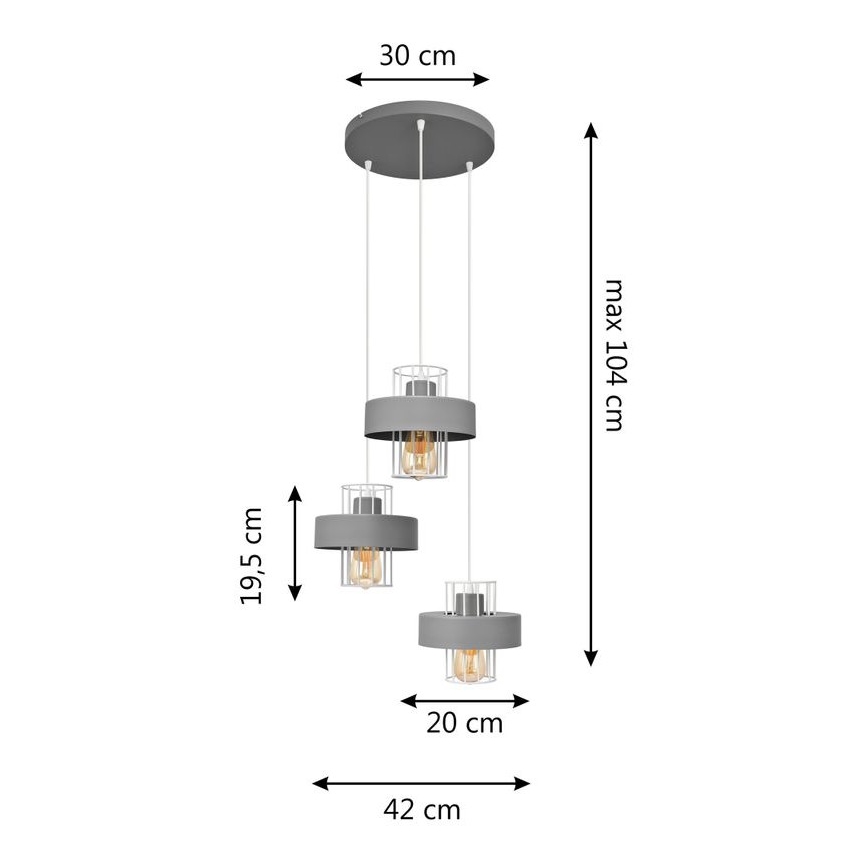 Lühter VOLTA 3xE27/15W/230V diameeter 42 cm hall