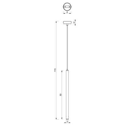 Lühter YORU 1xG9/8W/230V 50 cm messing