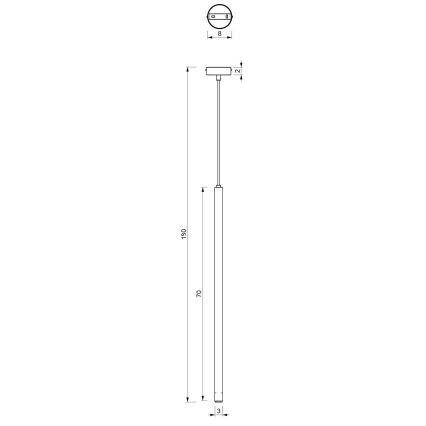 Lühter YORU 1xG9/8W/230V 70 cm messing