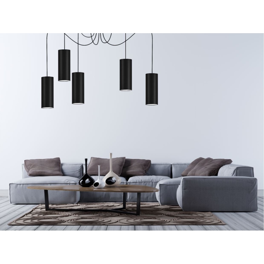Lühter ZIK 5xE27/40W/230V ämblik must