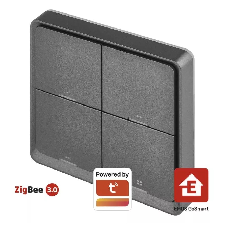Lüliti 4-nupuga GoSmart 1xCR2430 Tuya must
