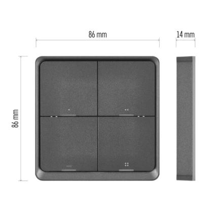 Lüliti 4-nupuga GoSmart 1xCR2430 Tuya must