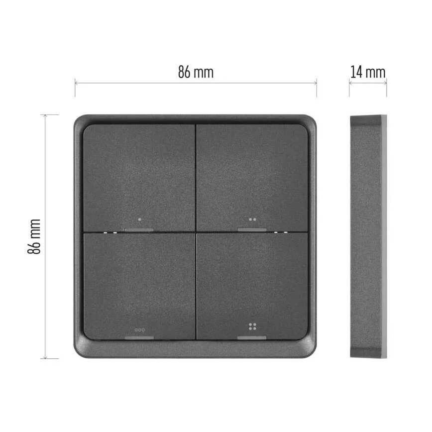 Lüliti 4-nupuga GoSmart 1xCR2430 Tuya must
