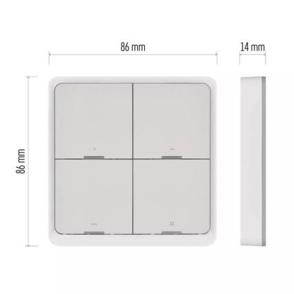 Lüliti 4-nupuga GoSmart 1xCR2430 Tuya valge