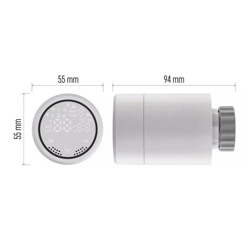 Nutikas termostaatpea LCD ekraaniga GoSmart M30x1,5 2xAA/1,5V Tuya