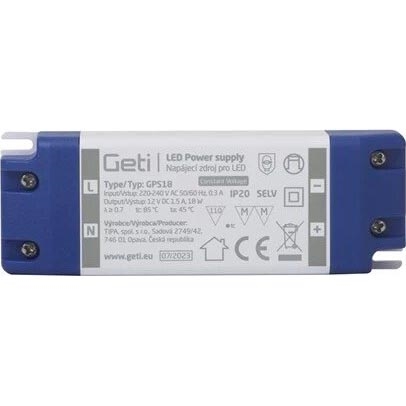 Lülitus toiteallikas LED ribadele 18W/12V IP20