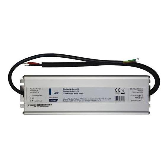 Lülitus toiteallikas LED ribadele 200W/12V IP67