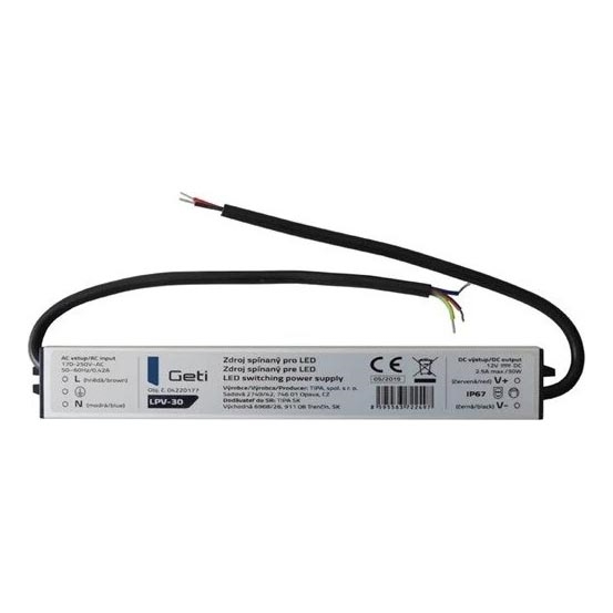 Lülitus toiteallikas LED ribadele 30W/12V IP67
