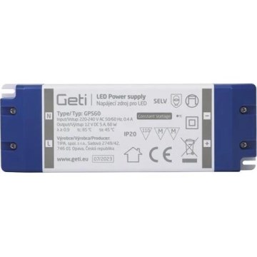 Lülitus toiteallikas LED ribadele 60W/12V IP20