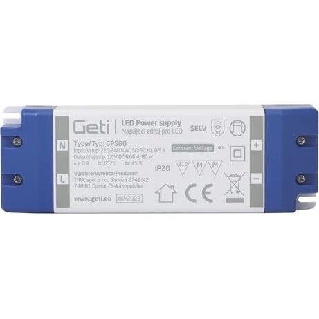 Lülitus toiteallikas LED ribadele 80W/12V IP20