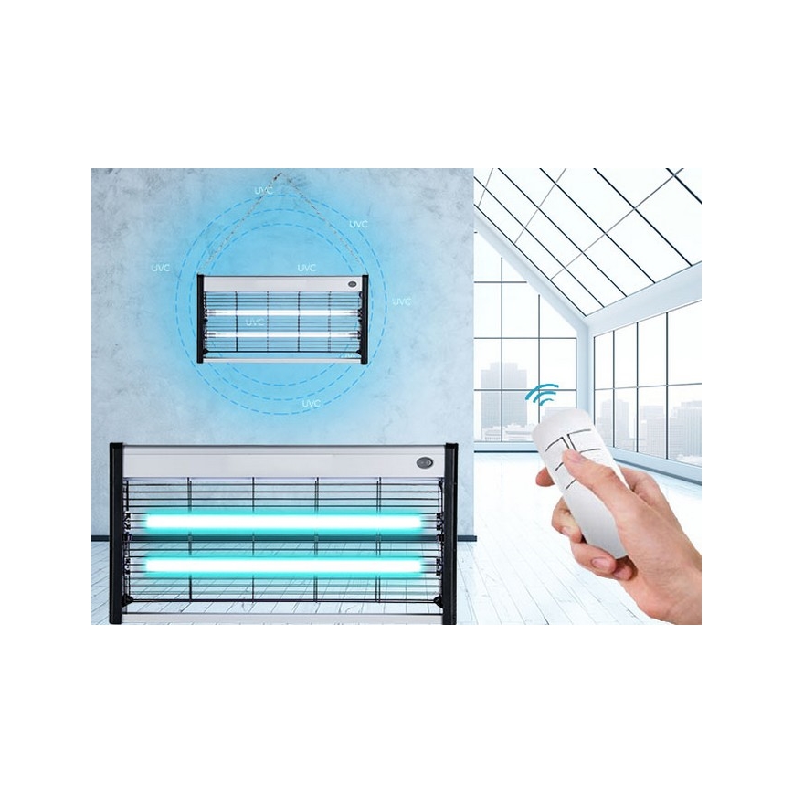 Luxera 70418 - Desinfektsioon germitsiidlamp 2xT5 UVC/15W/230V + Pult