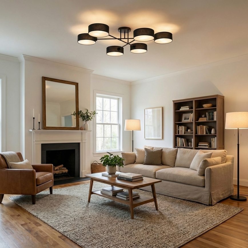 MAGA pinnapealne laelühter 6xE14/10W/230V must