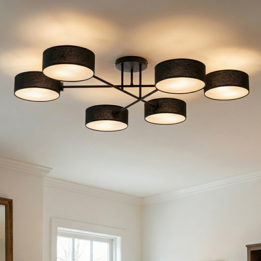 MAGA pinnapealne laelühter 6xE14/10W/230V must