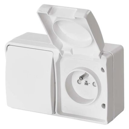 Vahelduvvoolu kodulüliti nr 6 koos pistikupesaga 250V/16A IP44 valge