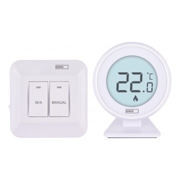 Manuaalne juhtmevaba toatermostaat 230V/16A 2xAA valge