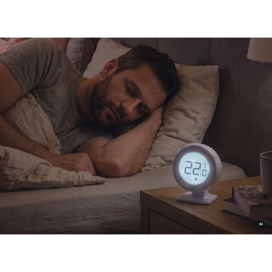 Manuaalne juhtmevaba toatermostaat 230V/16A 2xAA valge
