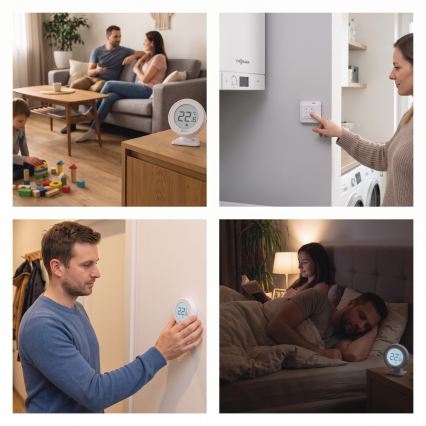 Manuaalne juhtmevaba toatermostaat 230V/16A 2xAA valge