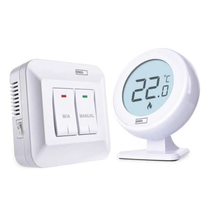 Manuaalne juhtmevaba toatermostaat 230V/16A 2xAA valge
