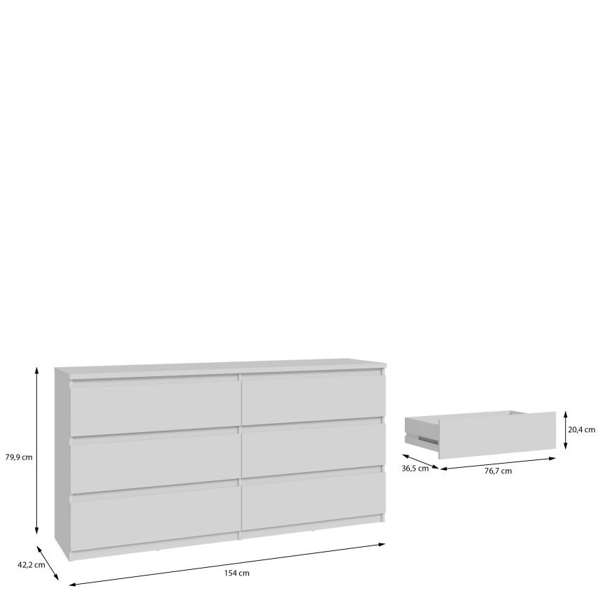 MAO kummut sahtlitega, valge