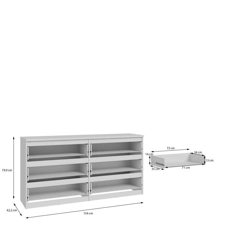 MAO kummut sahtlitega, valge