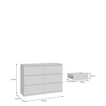 MAO valge kummut sahtlitega