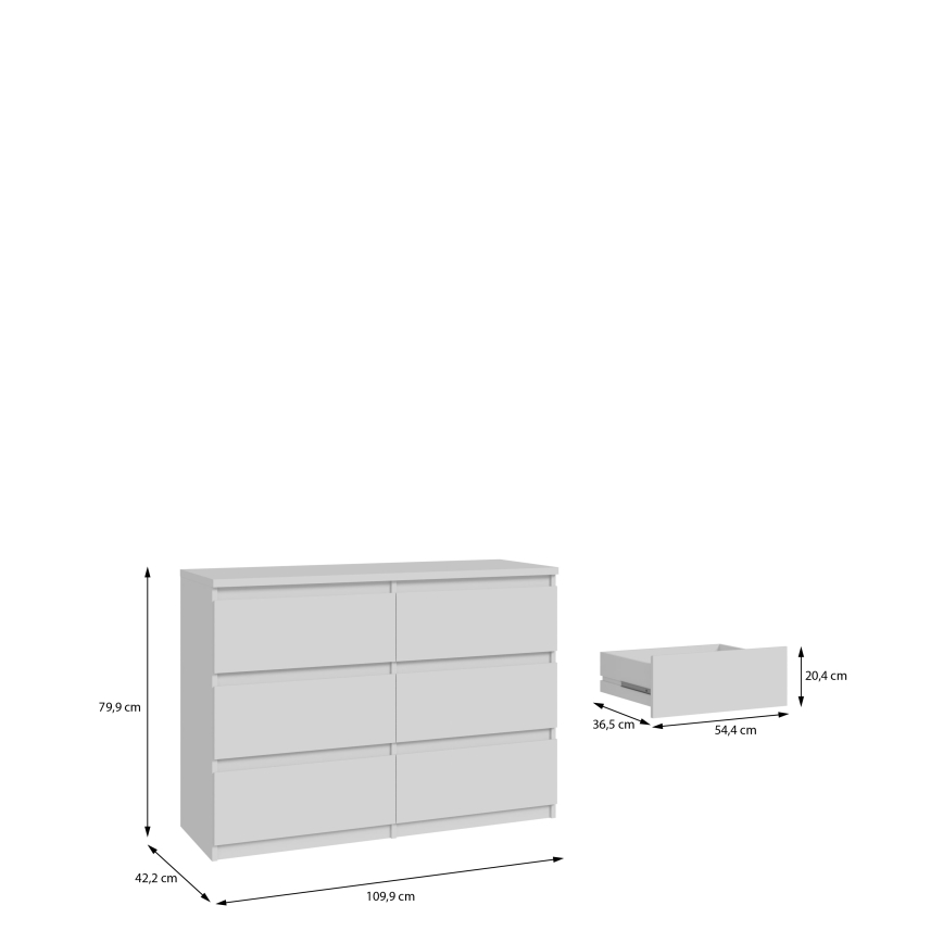 MAO valge kummut sahtlitega