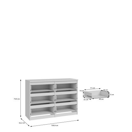 MAO valge kummut sahtlitega