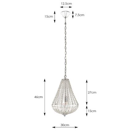 Markslöjd 104889 - Kristall-lühter GRÄNSÖ 1xE27/60W/230V
