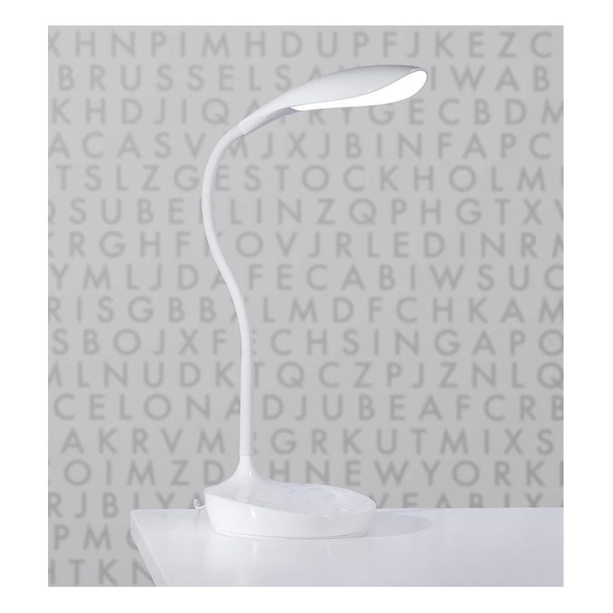 Markslöjd 106093 - hämardatav LED-laualamp USB-ga SWAN LED/4,6W/230V