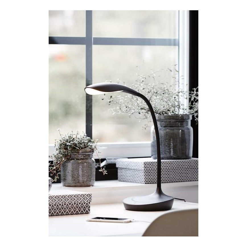 Markslöjd 106094 - hämardatav LED-laualamp USB-ga SWAN LED/4,6W/230V