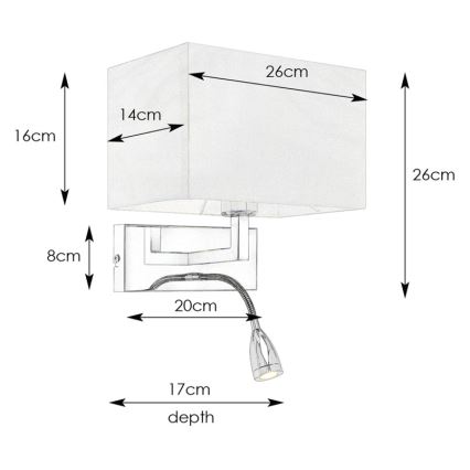 Markslöjd 106308 - LED Seinavalgusti SAVOY LED/3W+E27/60W/230V