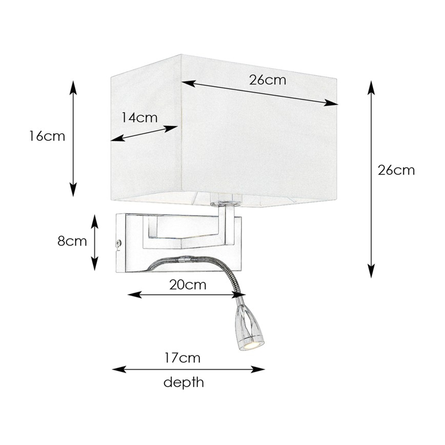 Markslöjd 106308 - LED Seinavalgusti SAVOY LED/3W+E27/60W/230V