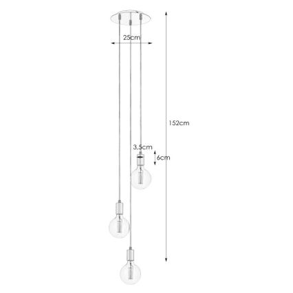 Markslöjd 106333 - Lühter SKY 3xE27/60W/230V